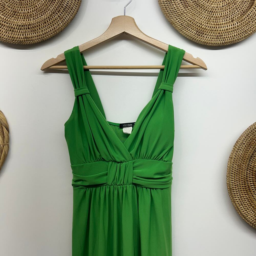 Vintage Y2K 2000s Star Vixen Green Mini Dress Medium Sleeveless Padded Chest - Picture 4 of 7